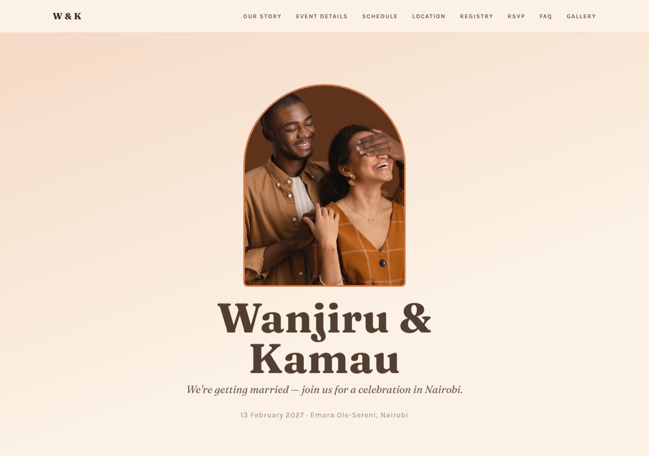 Machungwa wedding website theme preview